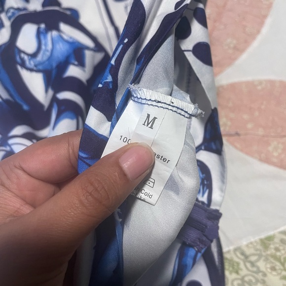 Greek Mediterranean Santorini Style Navy & White Skirt Size Asian Medium - Picture 2 of 2